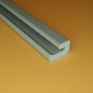 J-Shape UPVC <b>Plastic</b> <b>Profiles</b> Modern Design for Building Supermarket Hospital Use - Product Image 1