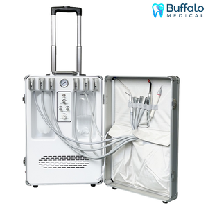 Unité dentaire mobile Buffalo, compresseur silencieux sans huile portable avec chariot pour clinique, urgences en extérieur et soins dentaires à domicile - Product Image 1
