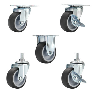 2 Inch Universal Swivel Casters Wheel TPR Silent Light Duty <b>Flat</b> Cart Furniture Cabinet Steering Casters Swivel - Product Image 1