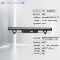 Barre LED murale à contrôle segmenté IP65 18x10W RGBW 4-en-1 pour éclairage de scène extérieur DMX, directement de l'usine