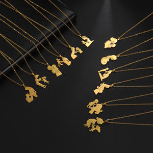 Moda Día DE LA MADRE joyería collar PVD 18K chapado en oro de acero inoxidable papá <span class=keywords><strong>MaMa</strong></span> bebé colgante collar joyería fina - Product Image 2