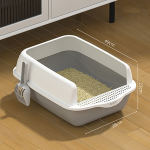 Fabricant Vente en gros <span class=keywords><strong>Bac</strong></span> à <span class=keywords><strong>sable</strong></span> anti-éclaboussures en <span class=keywords><strong>plastique</strong></span> pour chaton Bassin de toilette pour animal semi-fermé <span class=keywords><strong>Bac</strong></span> à litière pour chat facile à nettoyer - Product Image 4