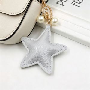 Star Shaped Keychains Christmas Keyring PU Leather Handbag Tote Bag Pendant <b>Car</b> Keychain <b>Ornament</b> - Product Image 6