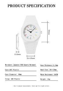 Elegante Reloj de Cuarzo para Hombre, Ligero, de Plástico ABS, con Esfera Colorida, Movimiento Japonés 2035, Resistente al Agua 10ATM, Informal - Product Image 4