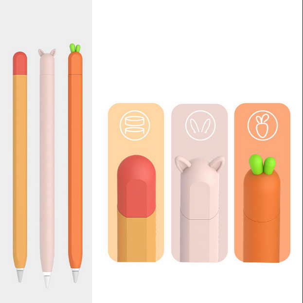 Симпатичный мягкий силиконовый чехол с морковкой защитный чехол для карандаша Apple 1 2