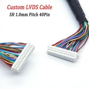 Câble LVDS personnalisé avec connecteurs JST SHDR-40V-S-B aux deux extrémités, pas de 1,0 mm, faisceau de câbles 40 broches pour écran LCD industriel et kiosque tactile - Product Image 1
