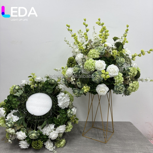 LEDA Artificial Flower Ball Mixed Green Silk Flowers Handmade High Simulation Wedding <b>Table</b> Decoration - Product Image 3