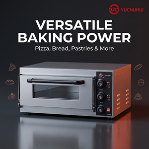 Forno Elettrico per <span class=keywords><strong>Pizza</strong></span> a Singolo Ripiano in Acciaio Inox 304 ad Alta Efficienza |   Lastra di Pietra |   400°C |   Ristorante Commerciale di <span class=keywords><strong>Pizza</strong></span> - Product Image 2