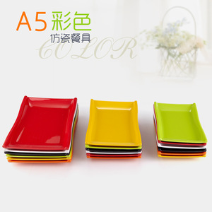 Colored Melamine <b>Plates</b> Rectangle BPA Free Hotel Food Party Dishes - Product Image 5