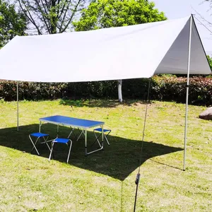 Cubierta de lona ligera para playa, postes de aluminio a prueba de UV, para acampar, 3m x 3m