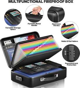 Convenient Secure Fireproof And Waterproof Lockable Hard Shell <b>Document</b> Storage <b>Bag</b> Fireproof <b>Document</b> Box - Product Image 4