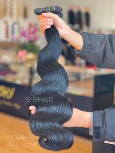 คลิปผมมนุษย์แท้แบบชาวยุโรปติดหนังกำพร้าผมต่อแบบไร้รอยต่อธรรมชาติ - Product Image 3