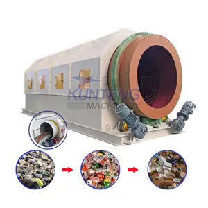 Línea de clasificación de plástico de mezcla sólida municipal, separador de basura residual, reciclaje