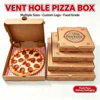 Boîte de livraison de pizza en carton ondulé Kraft B/E, avec logo personnalisé, laminage mat, recyclable, qualité alimentaire, OEM d'usine SP5054, pour pizzeria