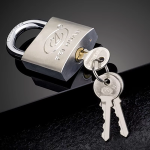Candado de Hierro Resistente de 25mm, Niquelado, con 3 Llaves, para Uso en Puertas, Fabricación OEM/ODM, Lotes en <span class=keywords><strong>Stock</strong></span> - Product Image 1