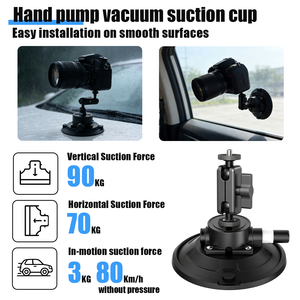 Support à ventouse puissant de 6 pouces avec pompe à vide, capacité de charge verticale de 70 kg et filetage de 1/4 po pour support de caméra sportive de voiture - Product Image 3