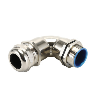 Raccord de câblage coudé à 90 degrés en acier inoxydable IP68 avec connexion filetée PG pour basse tension - Product Image 1