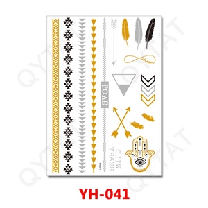 Tatouage temporaire imperméable, faux <span class=keywords><strong>Flash</strong></span> métallique sur feuille d'argent et or, 1 pièce - Product Image 4