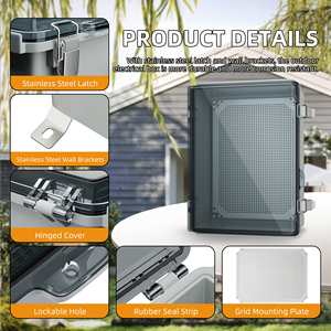 Menteşeli plastik kutu su geçirmez bağlantı kutusu IP67 elektrik muhafaza elektronik yönlendirici kesici için su geçirmez plastik kutular - Product Image 4