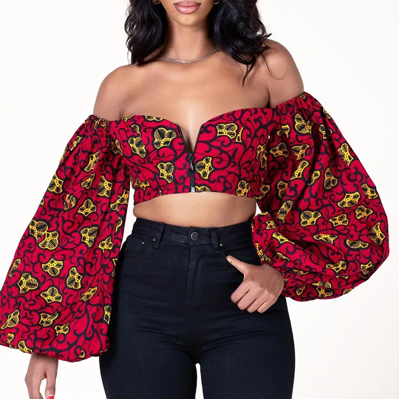 Оптовая продажа, красивая одежда, пользовательский Африканский кроп-топ с принтом в полоску, сексуальная женская летняя одежда