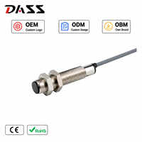 Sensor Proximitas Optik Silindris Seri DS-M Output NPN/PNP Jarak Penginderaan Dapat Disesuaikan 30-300mm Perlindungan IP65 Grosir