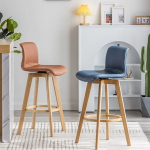 Tabouret <span class=keywords><strong>de</strong></span> <span class=keywords><strong>bar</strong></span> moderne en bois massif scandinave <span class=keywords><strong>de</strong></span> haute qualité pour la cuisine et les cafés, <span class=keywords><strong>chaises</strong></span> <span class=keywords><strong>de</strong></span> salle à manger rondes, MOQ <span class=keywords><strong>6</strong></span> - Product Image 4