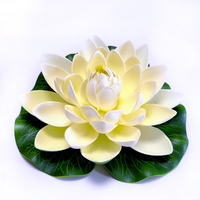 Vente en gros de graines artificielles de fleur de lotus à bas quantité minimale de commande nénuphar artificiel flottant de feuille de lotus artificiel décoratif