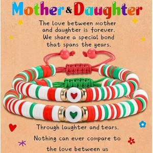 Pulsera a juego para mamá e hija, con cuentas coloridas y dije de corazón, ajustable, de CYNYA Factory Supply, para regalo al por mayor. - Product Image 4