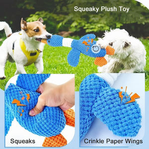 Giocattoli per Cani Ecologici Indistruttibili Testati per la Resistenza, Peluche Colorati a Forma <span class=keywords><strong>di</strong></span> Anatra con Suono per Cani <span class=keywords><strong>di</strong></span> Piccola, Media e Grande Taglia - Product Image 4
