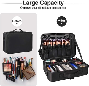 Valigetta Professionale <span class=keywords><strong>per</strong></span> Trucco, Borsa Cosmetica, Organizzatore <span class=keywords><strong>per</strong></span> Pennelli, Custodia da Viaggio <span class=keywords><strong>per</strong></span> Truccatori, 3 Livelli, Grande Capacità <span class=keywords><strong>per</strong></span> Signore - Product Image 4