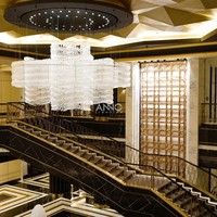 Lustre en cristal de luxe ANNO, luminaire suspendu personnalisé pour escalier et plafond haut