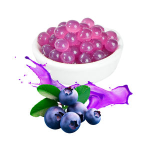 Perles de boba éclatantes saveur myrtille en gros, billes de jus de fruits pour thé boba éclatant de Taïwan, garnitures halal certifiées pour thé au lait et granités - Product Image 1