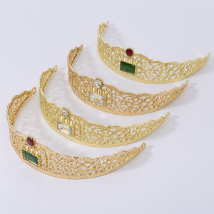 2025 Vintage plaqué or en alliage de Zinc couronne luxe exquis nouvelle coiffure de mariage africain pour la mariée fiançailles mode élégante - Product Image 5