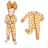 Combinaison Bébé en Fibre de Bambou à Fermeture Éclair, Nouveau Motif Imprimé, Respirante, Pyjama Une Pièce pour Tout-Petits, Combinaison Quotidienne pour Bébé, Vente en Gros