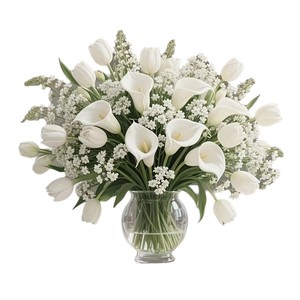 Ramo <span class=keywords><strong>de</strong></span> Flores Artificiales <span class=keywords><strong>de</strong></span> Lirio Calla, Lirio Calla Artificial con Flor <span class=keywords><strong>de</strong></span> Gypsophila para Ramo <span class=keywords><strong>de</strong></span> Novia, Decoración del Hogar - Product Image 1
