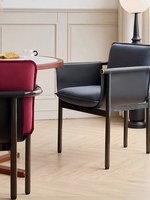 Nouvelle Chaise de Salle à Manger 2026 Style Vintage Moderne en Acier, Cuir et Tissu, Amovible et Lavable, pour Grand Appartement, Villa, Restaurant