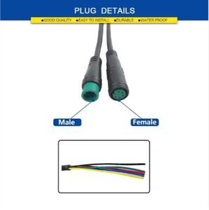 Julet连接器Higo连接器<span class=keywords><strong>2</strong></span>/3/4/5/6针电缆防水连接器Ebike八方显示针可选电缆Ebike零件 - Product Image 5