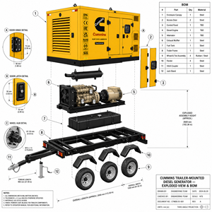 Generador Diésel Silencioso de 250 kVA, 200 kW, 275 kVA, 220 kW de Cummins, Trifásico, 400/230 V, 50 Hz, para Centros Comerciales, Fábricas, Hospitales, con Certificaciones EAC, CE y PEA - Product Image 5