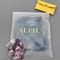 Propre logo imprimé vêtements vêtement vêtements T-shirt emballage fermeture éclair sac d'emballage en plastique givré