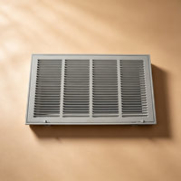 Grille de ventilation fixe à simple lamelle en acier laminé à froid 20*12 de haute qualité, revêtement poudré blanc, pour retour d'air centralisé au plafond