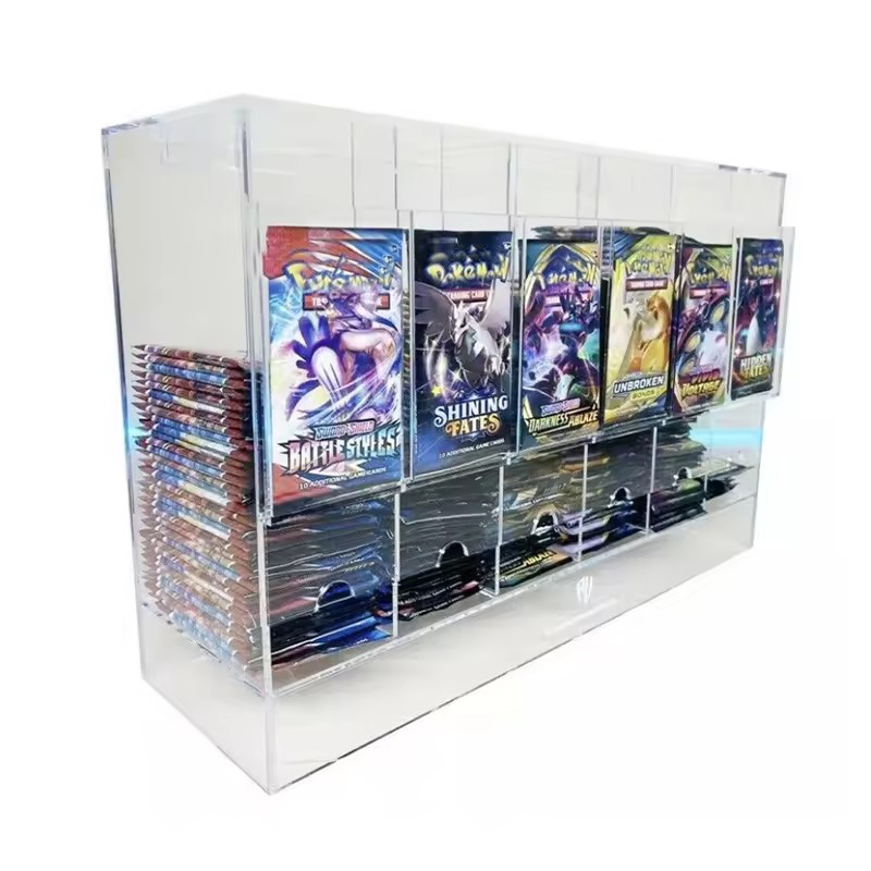 Custom Acrylic 6 Slot Trading Card Dispenser Stand for TCG & MTG Booster  Packs | Durable Display Solution