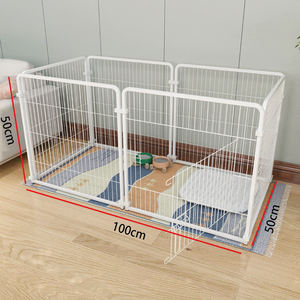 Горячая распродажа, современные прозрачные складные металлические защитные ворота для домашних животных с дверью для кошек и собак, железный забор для домашних животных - Product Image 4