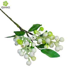 <b>Artificial</b> Fruit <b>Bouquet</b> White Berries With Green Leaves For Home Decor And Wedding Props - Product Image 4