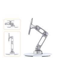 Support de téléphone portable de bureau rotatif en alliage d'aluminium à double aimant pliable flexible portable réglable à 360 degrés Support de tablette magnétique