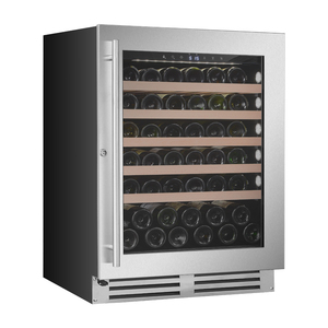 Porte 127L Réfrigérateur à vin Ventilateur de température électronique électrique Refroidissement LED blanche Lumière intérieure VI46S Intégré en acier inoxydable - Product Image 1