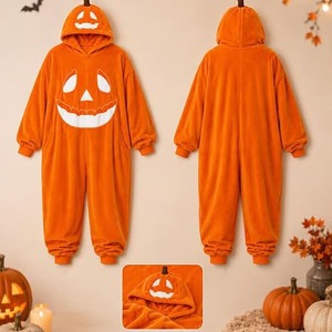 Pijamas de Franela con Diseño de Calabaza para Halloween 2026, Ropa de Ocio para el Festival de Halloween, Pijamas para Fiestas de Halloween - Product Image 4