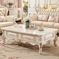 Table basse en marbre de style européen, meuble de maison moderne et simple, laqué avec rangement pour petits salons, meuble TV au sol