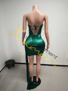 فستان حفلات قصير مثير من Ocstrade بتصميم شبكي شفاف مع تطريز فاخر باللون الأخضر وحاشية طويلة، فساتين كوكتيل أنيقة ورسمية - Product Image 6