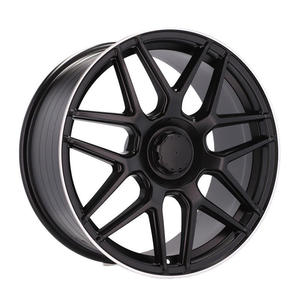 Jantes en alliage pour voiture 19 20 pouces 112 5 trous noir <span class=keywords><strong>mat</strong></span> avec face/lèvre usinée cinq branches, jantes moulées pour <span class=keywords><strong>Mercedes</strong></span> Benz - Product Image 3