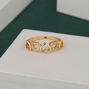 Exquisito Anillo de Corazón para Niña, Regalo, Anillo con Gema, Bague Coeur, Joyería Chapada en Oro de 18k, Anillo de Boda de Circonita al por Mayor - Product Image 3